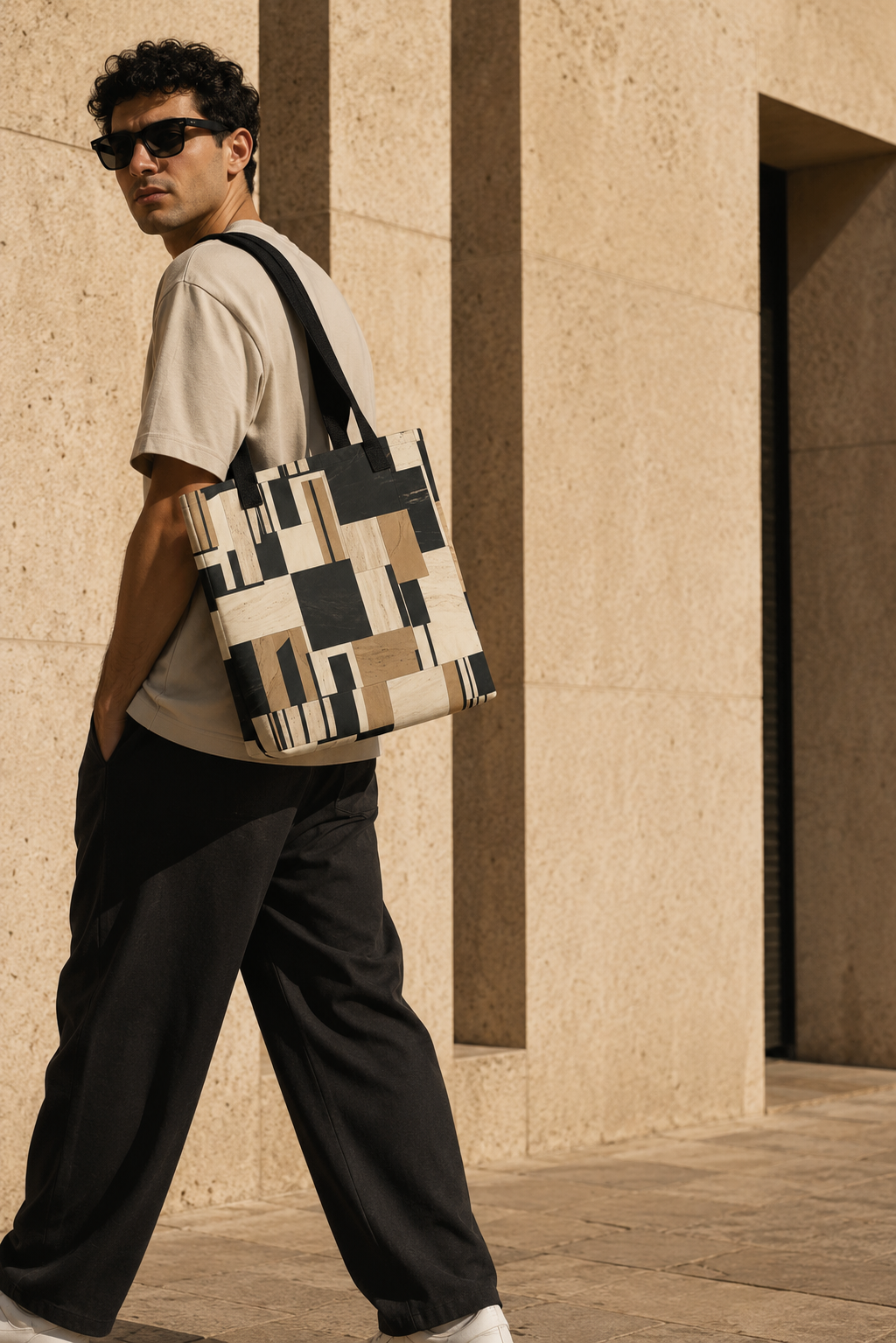 Stone Facade Tote (Travertine)